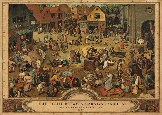 Pieter Bruegel The Fight Between Carnival and Lent I No3 - Plakat