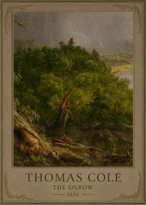 Thomas Cole View from Mount Holyoke, Northampton, Massachusetts, After a Thunderstorm—the Oxbow I No2 - Plakat