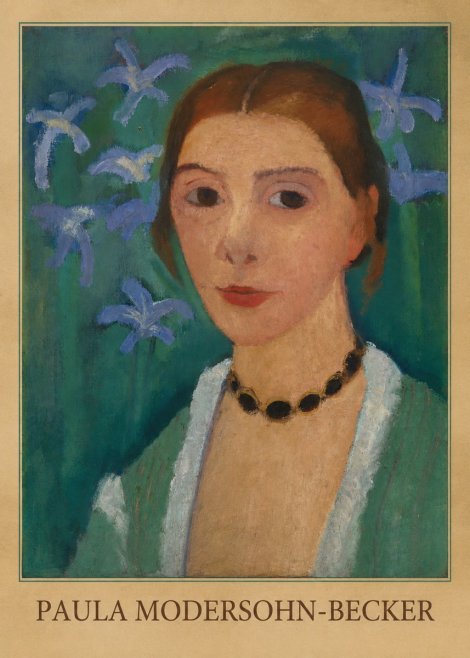 Paula Modersohn-Becker Self-portrait with Blue Flowers No4 - Plakat
