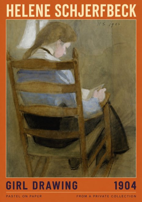 Helene Schjerfbeck Girl Drawing No2 - Plakat