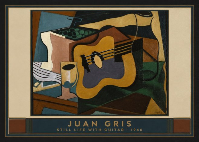 Juan Gris Still Life with Guitar No5 - Plakat