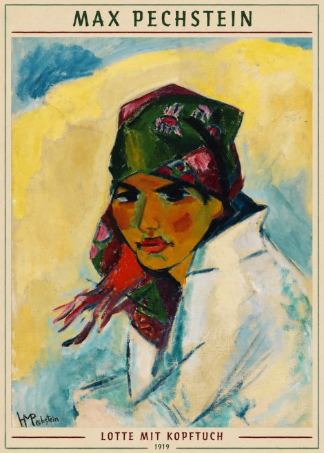 Max Pechstein Lotte Mit Kopftuch 1919 No6 - Plakat