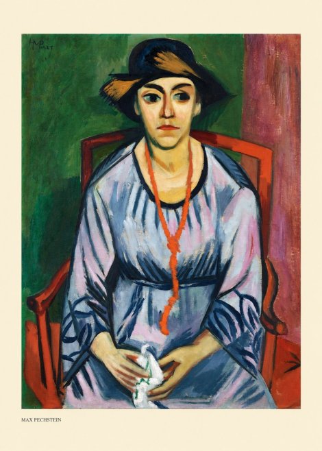 Max Pechstein Seated Woman with Hat No5 - Plakat