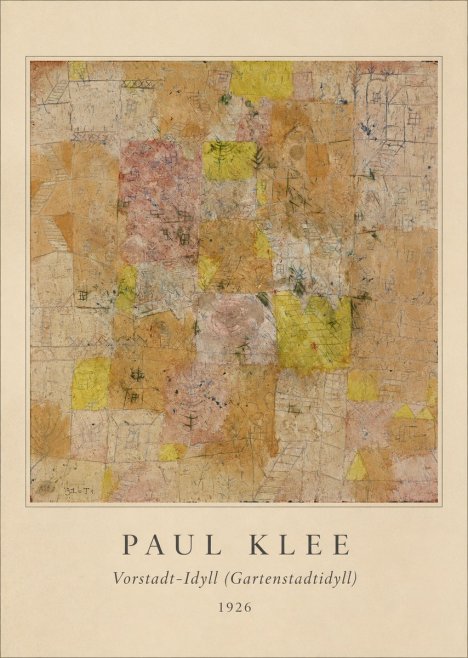 Paul Klee Vorstadt-idyll (Gartenstadtidyll) No3 - Plakat