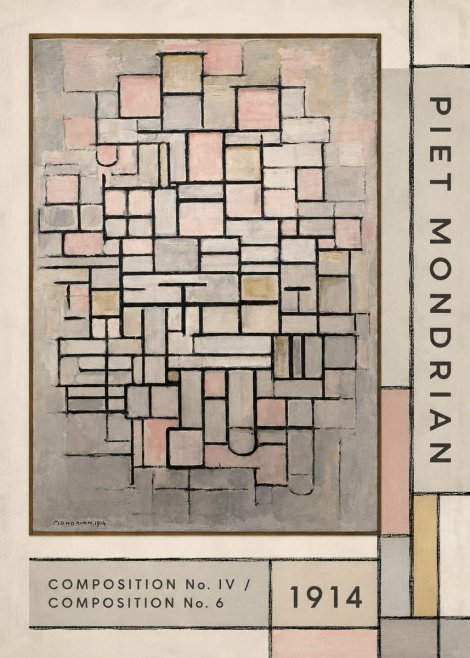 Piet Mondrian Composition No. Iv / Composition No. 6 No2 - Plakat