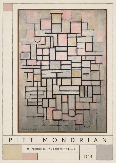 Piet Mondrian Composition No. Iv / Composition No. 6 No3 - Plakat