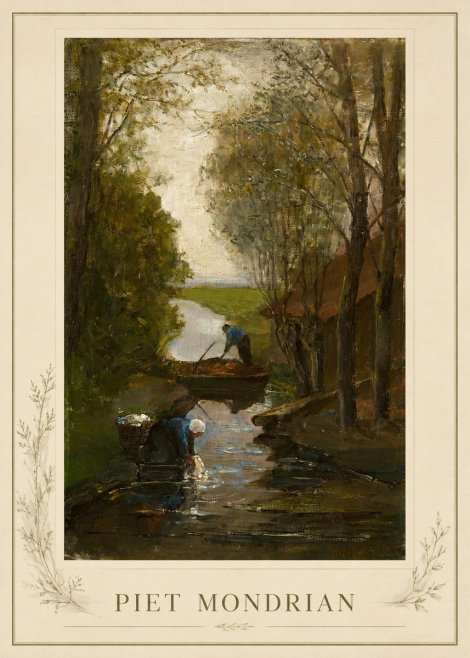 Piet Mondrian Washday on the Canal No1 - Plakat