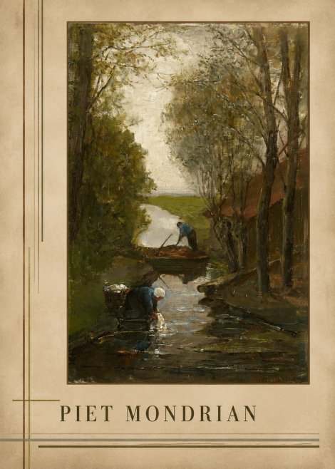 Piet Mondrian Washday on the Canal No3 - Plakat