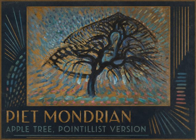 Piet Mondrian Apple Tree, Pointillist Version No1 - Plakat