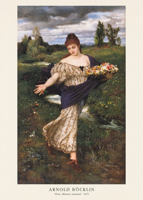 Arnold Böcklin Flora, Blumen Streuend I No2 - Plakat