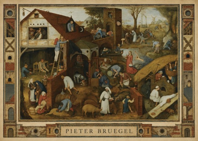 Pieter Bruegel Netherlandish Proverbs I No3 - Plakat