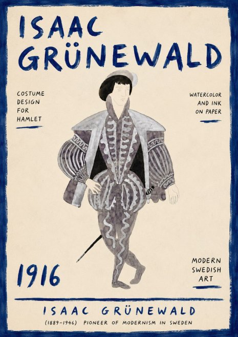 Isaac Grünewald Costume Design for Hamlet No6 - Plakat