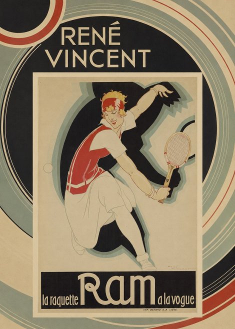 René Vincent Ram La Raquette À La Vogue No5 - Plakat