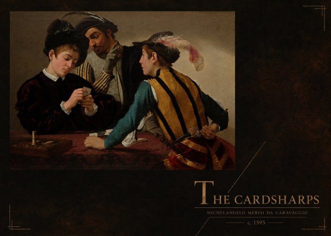 Michelangelo Merisi da Caravaggio The Cardsharps I No3 - Plakat