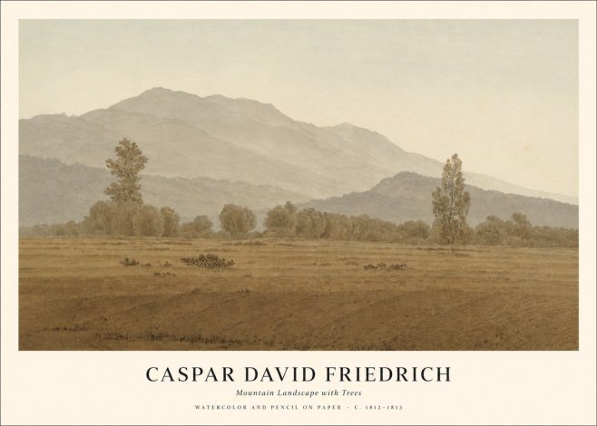 Caspar David Friedrich Mountain Landscape with Trees No1 - Plakat