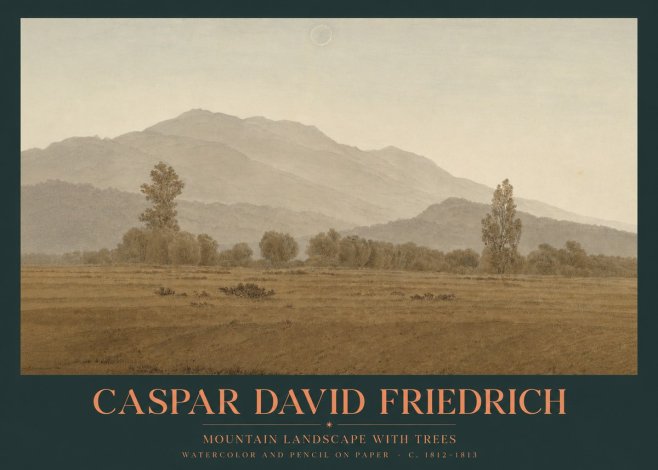 Caspar David Friedrich Mountain Landscape with Trees No2 - Plakat