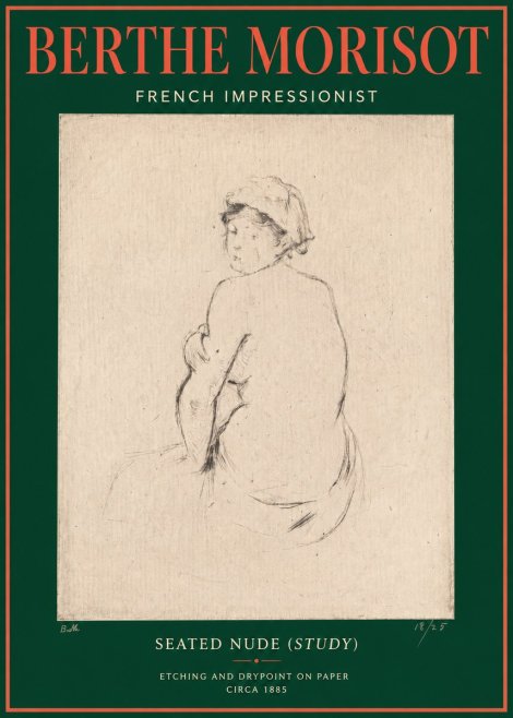 Berthe Morisot Seated Nude (Study) No3 - Plakat