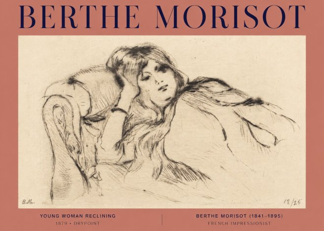 Berthe Morisot Young Woman Reclining II No2 - Plakat