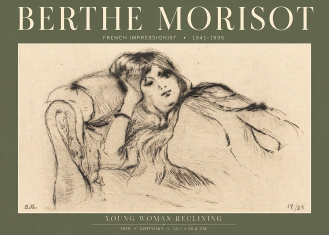 Berthe Morisot Young Woman Reclining II No4 - Plakat