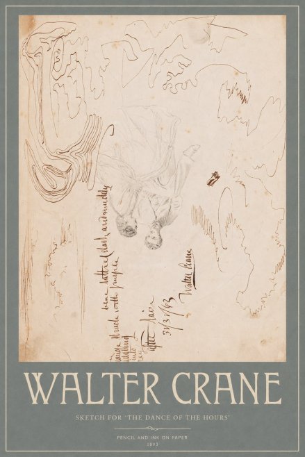 Walter Crane Sketch for 'the Dance of the Hours' No2 - Plakat