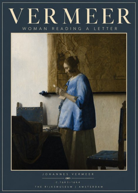 Vermeer Woman Reading a Letter No4 - Plakat