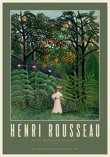 Rousseau Woman Walking in an Exotic Forest No2 - Plakat