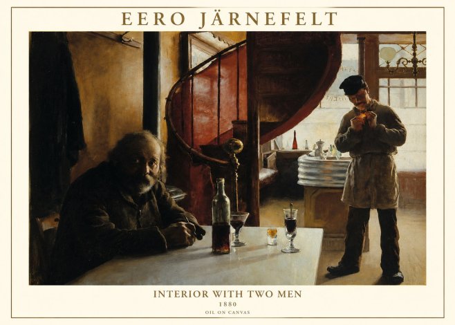 Eero Järnefelt Interior with Two Men No1 - Plakat