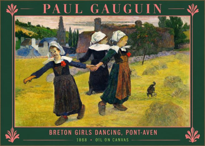 Paul Gauguin Breton Girls Dancing, Pont-aven No2 - Plakat