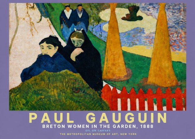 Paul Gauguin Breton Women in the Garden, 1888 No4 - Plakat