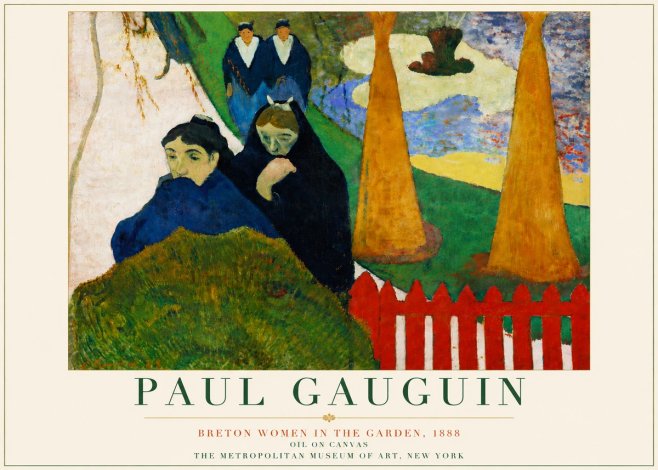 Paul Gauguin Breton Women in the Garden, 1888 No5 - Plakat