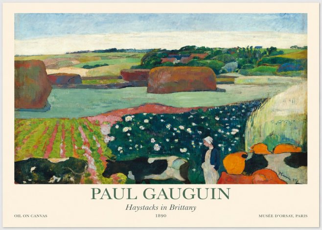 Paul Gauguin Landscape with Haystacks No5 - Plakat