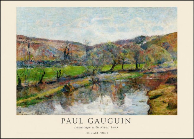 Paul Gauguin Landscape with River, 1885 No1 - Plakat