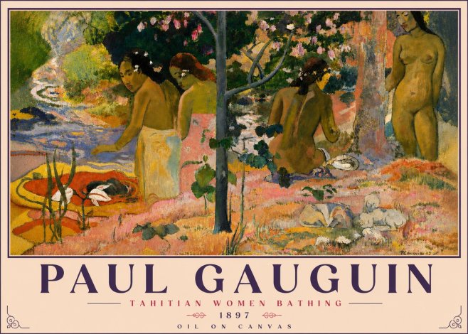 Paul Gauguin Tahitian Women Bathing No5 - Plakat