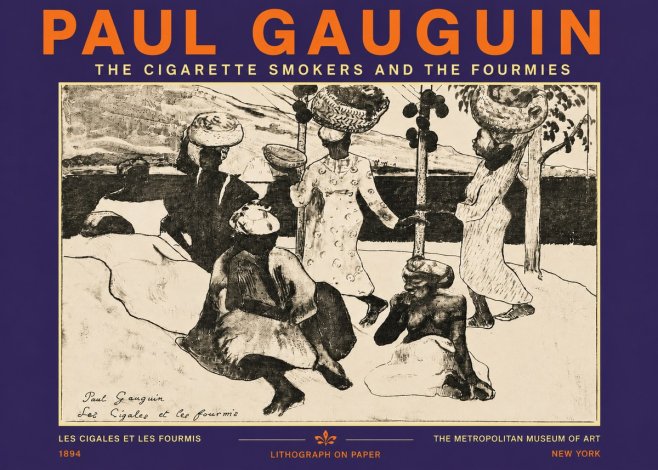 Paul Gauguin The Cigarette Smokers and the Fourmies No5 - Plakat