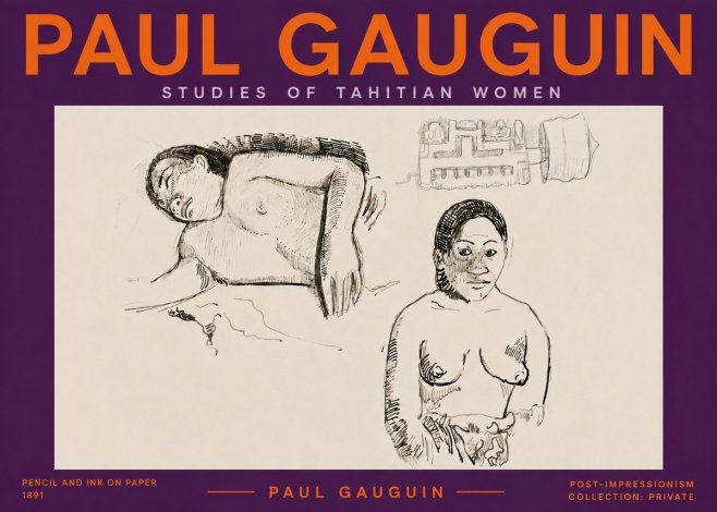 Paul Gauguin Studies of Tahitian Women No5 - Plakat