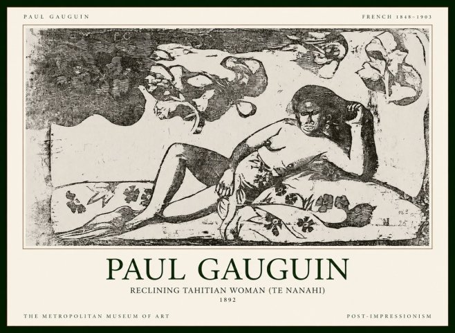 Paul Gauguin Reclining Tahitian Woman (Te Nanahi) No1 - Plakat