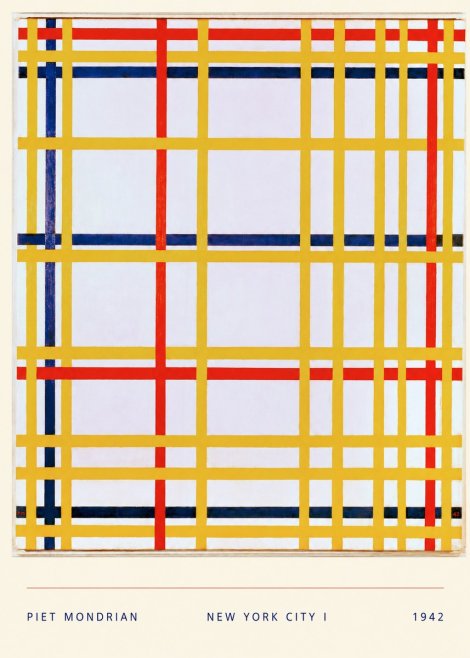 Piet Mondrian New York City I No5 - Plakat