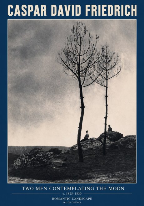 Caspar David Friedrich Two Men Contemplating the Moon III No3 - Plakat