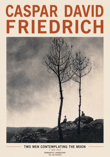 Caspar David Friedrich Two Men Contemplating the Moon III No4 - Plakat