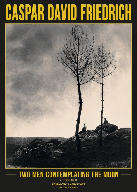 Caspar David Friedrich Two Men Contemplating the Moon III No5 - Plakat