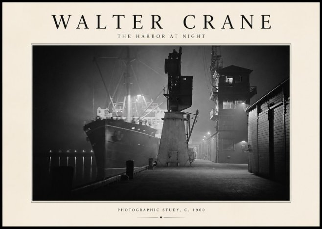 Walter Crane The Harbor at Night No2 - Plakat