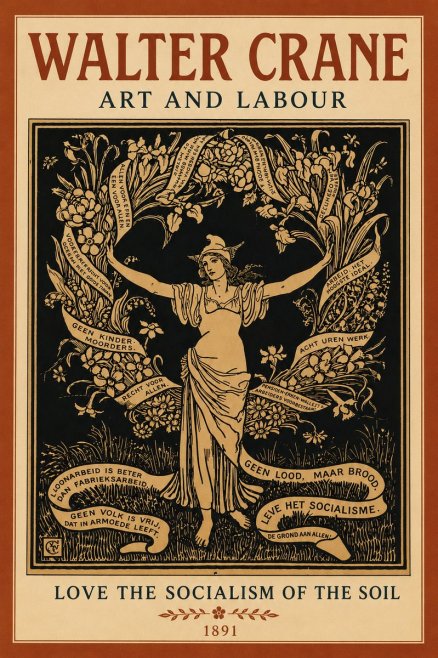 Walter Crane Art and Labour No6 - Plakat