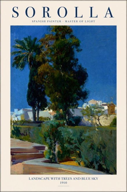Sorolla Landscape with Trees and Blue Sky No1 - Plakat