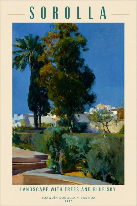 Sorolla Landscape with Trees and Blue Sky No2 - Plakat