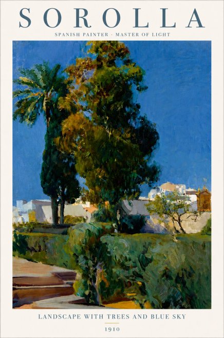 Sorolla Landscape with Trees and Blue Sky No3 - Plakat