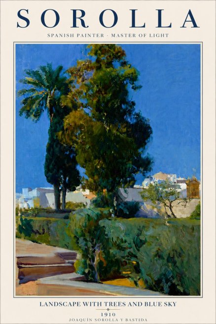 Sorolla Landscape with Trees and Blue Sky No5 - Plakat