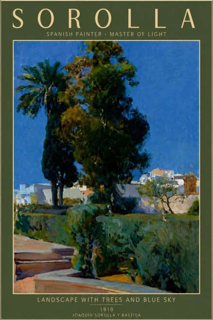 Sorolla Landscape with Trees and Blue Sky No6 - Plakat
