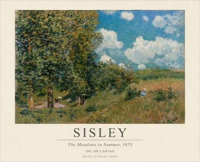 Sisley The Meadows in Summer, 1875 No1 - Plakat