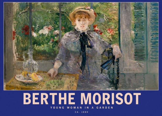 Berthe Morisot Young Woman Seated by a Window (Jeune Femme Assise À La Fenêtre) No3 - Plakat