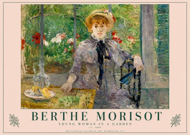 Berthe Morisot Young Woman Seated by a Window (Jeune Femme Assise À La Fenêtre) No4 - Plakat